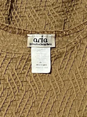 Vintage Aria SZ M Khaki Crinkle Tank Top Made in USA 90s Granola Fairy Grunge thumbnail 3