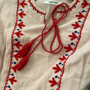 Embroidered Bohemian Tassel Baby Doll Dress thumbnail 3