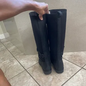 Teva ellery Tall Waterproof Boots burnished Black Leather NWOT SZ 8 Zip Womens thumbnail 5