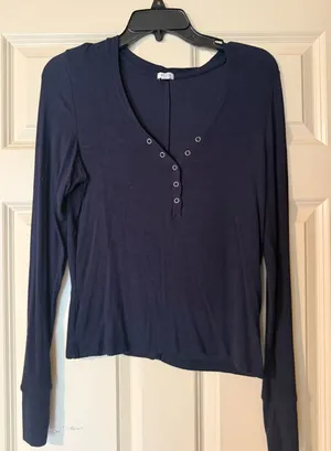 Garage Button-Up Long Sleeve Henley thumbnail 1