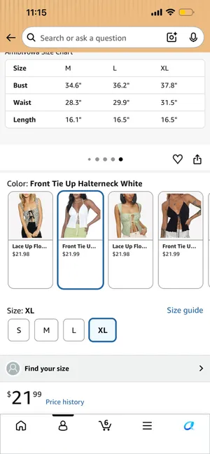 Amazon Y2K Front Tie Up Cami Top thumbnail 3