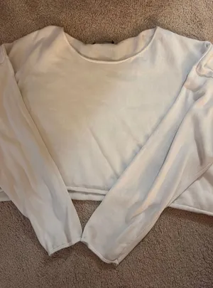Brandy melville white cropped off the shoulder thumbnail 1
