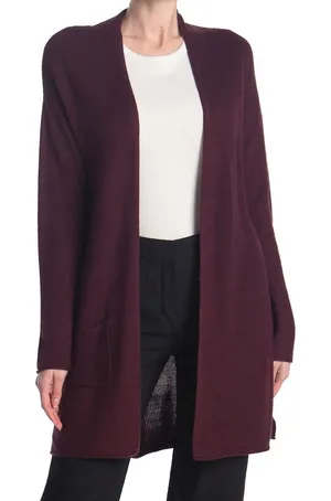 T TAHARI‎ Pocket Cardigan In Bourgogne size XS NWT $98 thumbnail 1