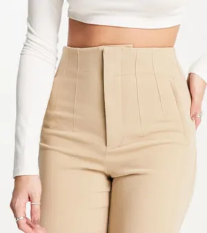 Stradivarius Slim tailored pants in beige thumbnail 2