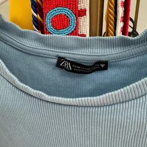 blue zara ruffle top thumbnail 3