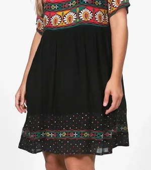 Beautiful Nordic patterned Boohoo s 18 dress thumbnail 3