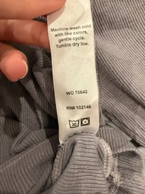 Michael Stars Long Sleeve Grey Ribbed Shirt thumbnail 4