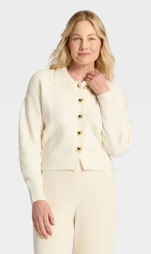 A New Day Heart Button Cardigan Sweater thumbnail 1