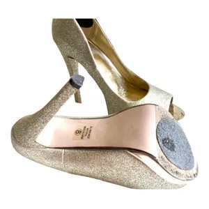 Womens Speed Limit 98 Gold Shimmer Glitter Open Toe Pumps Heels - Sz 8 thumbnail 4