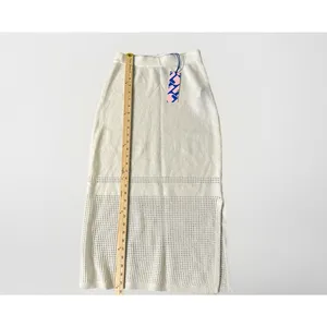 Noname Naked Cashmere Crochet Midi Skirt 100% Cashmere White Size XS NWT thumbnail 8