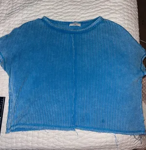 Waffle knit top Blue Size L thumbnail 1
