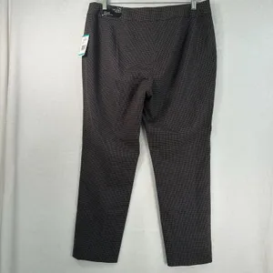 Nine West Skinny Dress Pants 16 Bordeaux Multi Houndstooth Plaid Suit Separates thumbnail 2