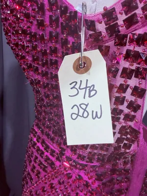 Hot pink rhinestone mini dress Size M thumbnail 4