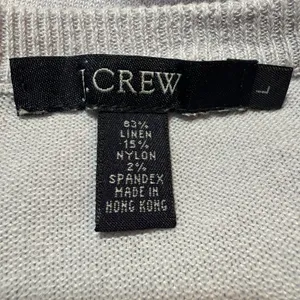 Vintage 90s J.Crew Linen Sweater Lilac Purple V-Neck Long‎ Sleeve Hong Kong L thumbnail 7