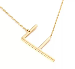 F initial letter necklace! Plated in 14K gold thumbnail 1