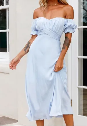 SELFIE LESLIE Linka Off-Shoulder Tie Back Midi‎ Dress thumbnail 1