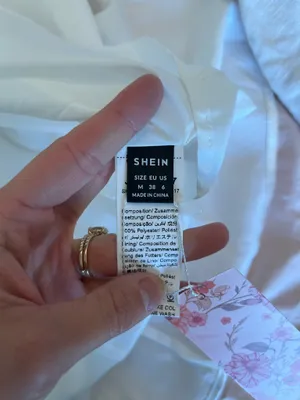 Shein White Satin Dress Midi thumbnail 4