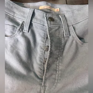 Levis Ribcage Bootcut Corduroy Pants Women 26 x 33‎ Blue Slim High Rise thumbnail 6