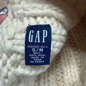 Y2K Vintage Gap Chunky Knot Wool Beanie with too tassel cream S / M thumbnail 4
