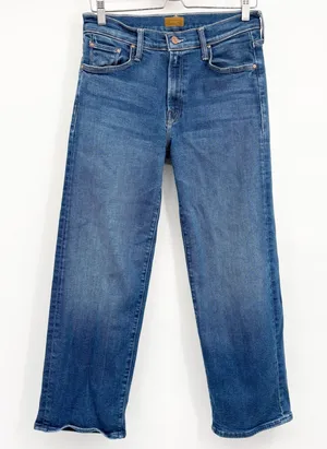 Mother Womens Blue Mid Rise Straight Leg Classic Denim Jeans Size 28 thumbnail 1
