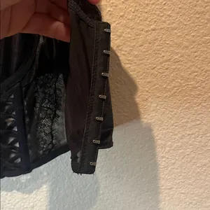 Victoria’s Secret Dream Angels Black Corset Bra Velvet Velour Small Black Goth thumbnail 10