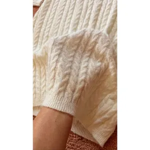 Tic Toc White Cable Knit Sweater Dress Size S Soft Minimalist Cozy thumbnail 7