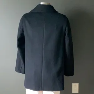 Gap double breast black unlined coat. Size Large thumbnail 4