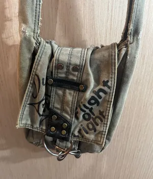 Women’s Diesel Canvas Distressed Crossbody Bag in Olive Green thumbnail 1