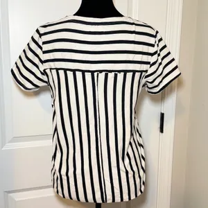 Madewell Black White Mixed Stripe Size Medium Casual Minimalist thumbnail 2