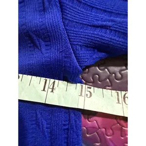Nike Fit Womens Royal Blue Cable Knit Textured Full Zip Hoodie‎ Small Logo thumbnail 6