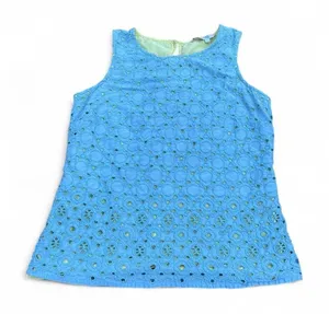 Boden Miranda Eyelet Tank Blue Yellow Women's size 4‎ thumbnail 1