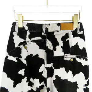 Cider Cow Print Straight Leg Jeans High Rise 90's Fit Mom Jeans Small 26" thumbnail 5