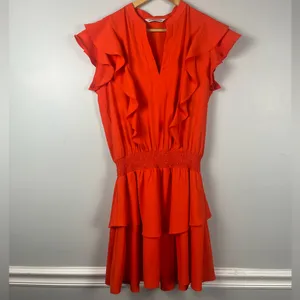 Amanda Uprichard Women’s Vareta Dress Ruffle Orange medium Mini thumbnail 5