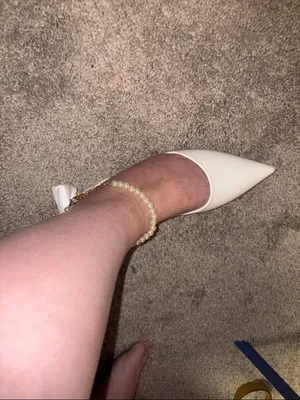 New Pointed Toe Slingback flats in crisp white with bow size 10 thumbnail 3