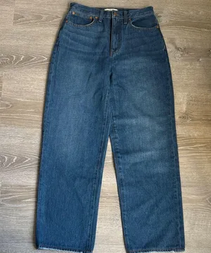 NEW Madewell Baggy Straight Jeans in Dark Worn Indigo Wash 27 thumbnail 2
