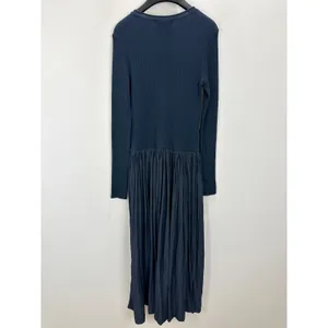 Madewell Ribbed Scoopneck Midi Dress A Line Classic Navy Blue Minimalist L NWT thumbnail 14