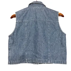 Vintage Stonebridge Petites‎ Women Small Patriotic Blue Denim Vest Americana thumbnail 3