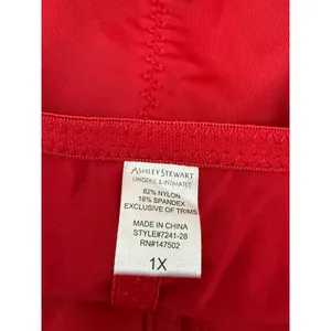 Ashley Stewart Racing Red Satin Panel Medium Control Shapewear Bodysuit Women 1X thumbnail 4