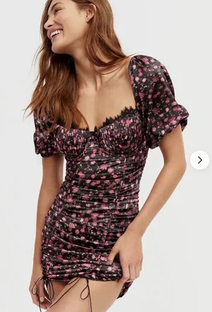 For Love and Lemons Melrose Floral Ruched Lace Mini Dress Size XS thumbnail 1