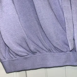 Anthropologie Women’s Lavender Crisscross Sweater Top Sz Medium thumbnail 3