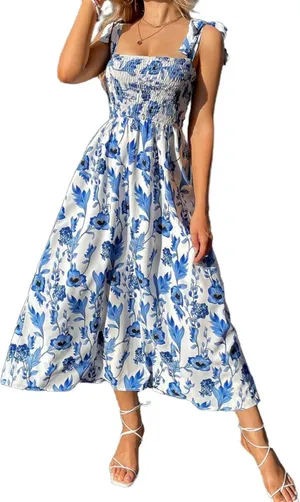 blue flower dress Size XS thumbnail 1