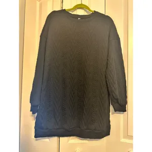Black Cable Knit Womens Sweater‎ Tunic Pullover L Size L thumbnail 3