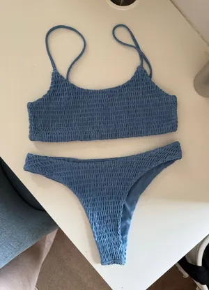 Blue Ribbed Bikini thumbnail 1