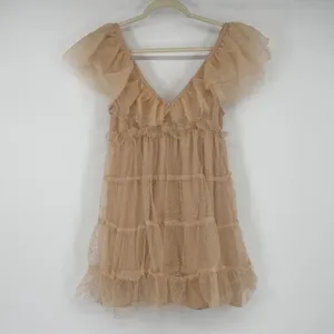 Show Me Your Mumu Miranda‎ Dress Sparkle Dust Tulle Nude Gold Small thumbnail 3