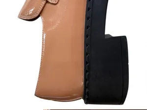 EUC Jeffrey Campbell Leather Librarian Loafers Tan Patent Size 9.5 thumbnail 3
