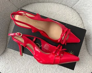 NWT Shoe Dazzle Salsa Red Florentina Slingback Pump (USW8.5) thumbnail 1