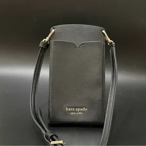 KATE SPADE NY Spencer Black Saffiano Leather Crossbody Phone Case thumbnail 1
