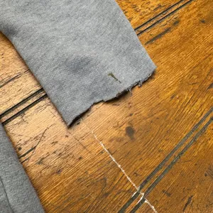 Hollister Gray Full Zip Hoodie Distressed Holes Ripped Sleeve Graphic Logo XL‎ thumbnail 4