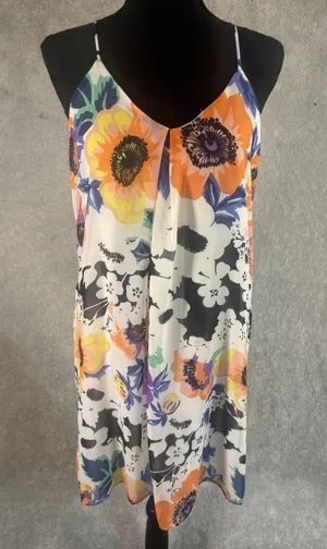 newbury kustom dress floral‎ dress mini slip lined small thumbnail 1