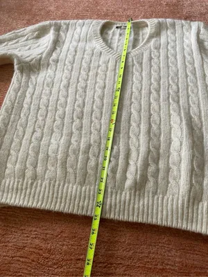 Brandy Melville Cream Cable Knit 90% Llama Wool Oversized Sweater 160/84A thumbnail 6